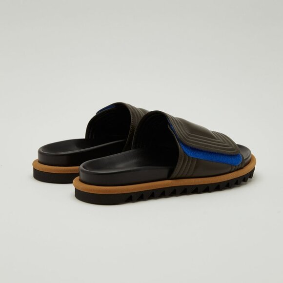 BNWT SS21 DRIES VAN NOTEN LEATHER STRAP SLIDERS OLIVE 44 - Picture 12 of 13